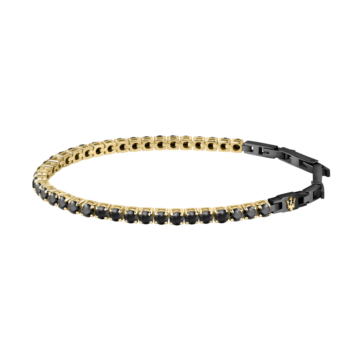 Maserati Gold Black Cubic Zirconia 22cm Bracelet