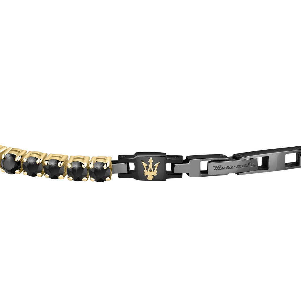 Maserati Gold Black Cubic Zirconia 22cm Bracelet