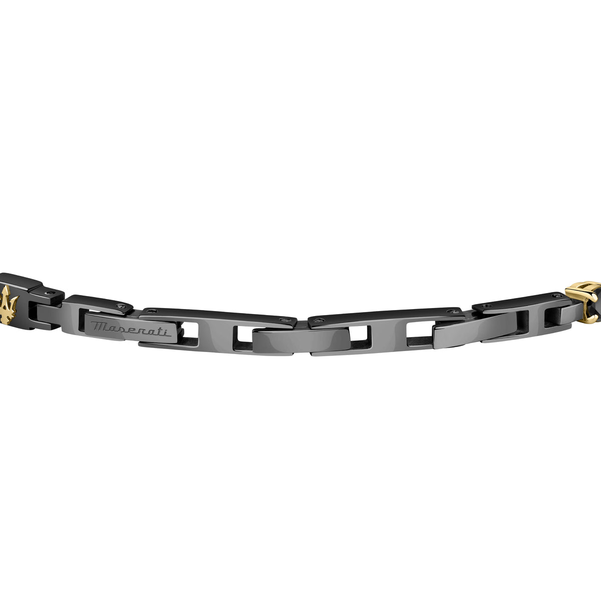 Maserati Gold Black Cubic Zirconia 22cm Bracelet