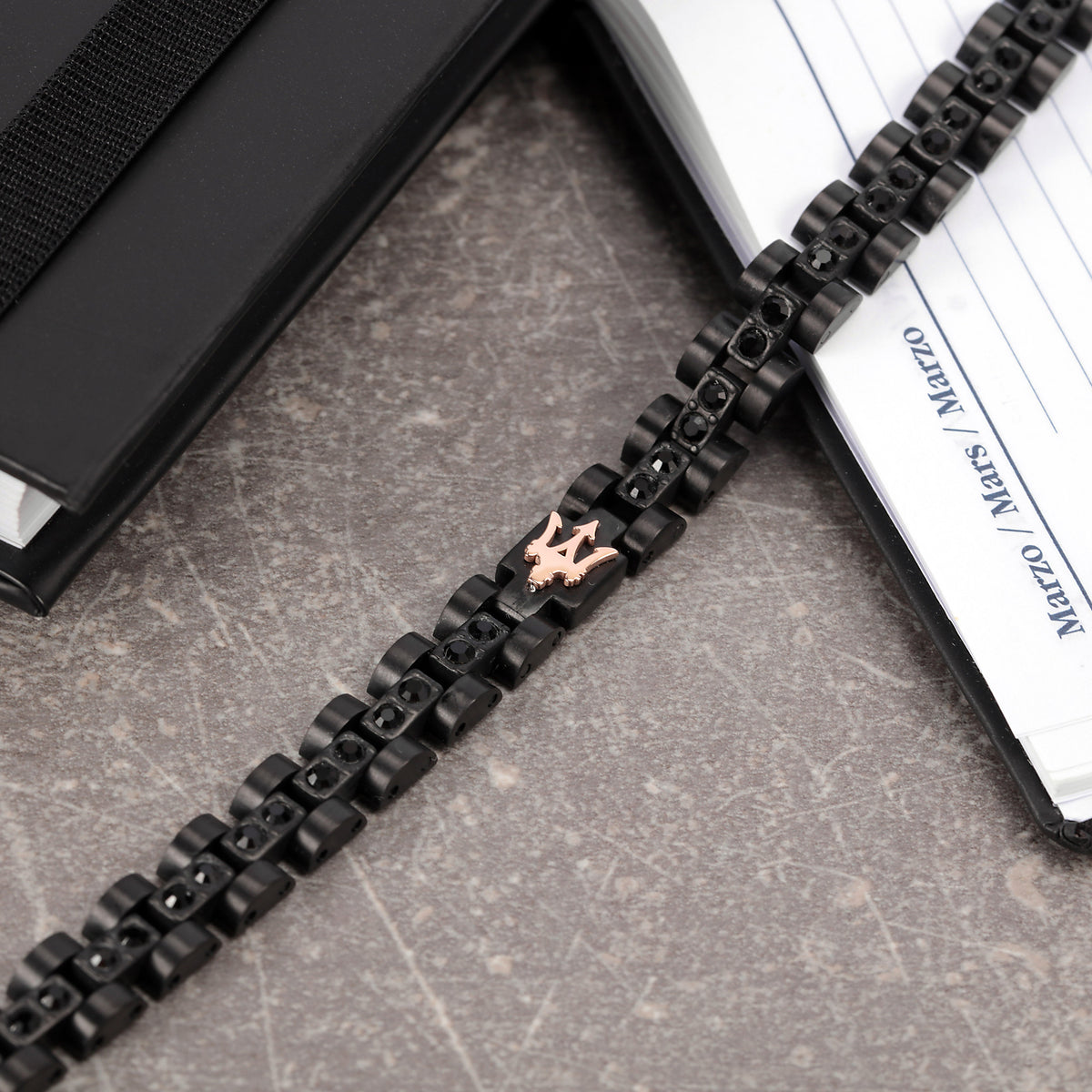 Maserati Crystals Black and Gold Bracelet