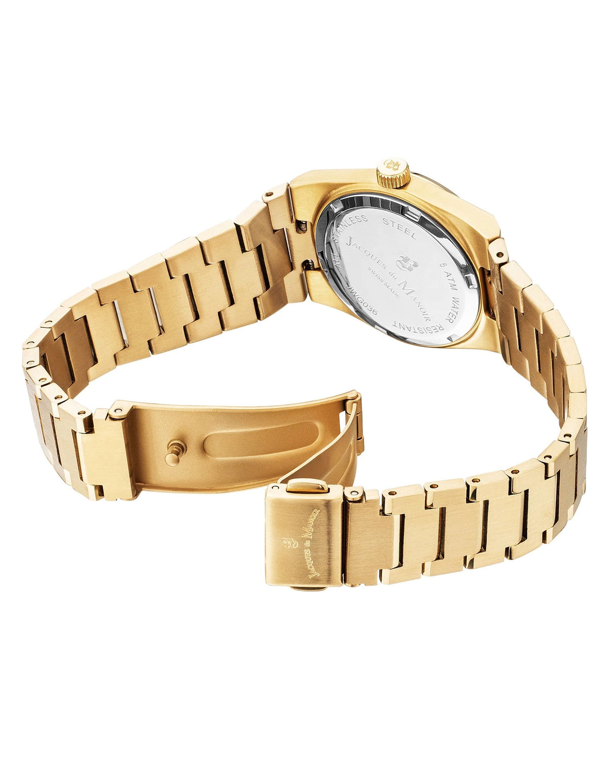JDM Horizon Ladies 32mm Black Dial Gold Stainless Steel Strap Watch