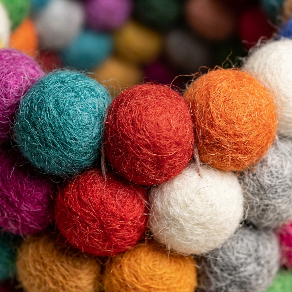 Wool Felt Ball Pen Holder & Napkin Ring | Handmade in Nepal | 10 Colours