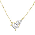 Toi Et Moi 1.00ct Lab Grown Diamond Necklace in 18K Yellow Gold