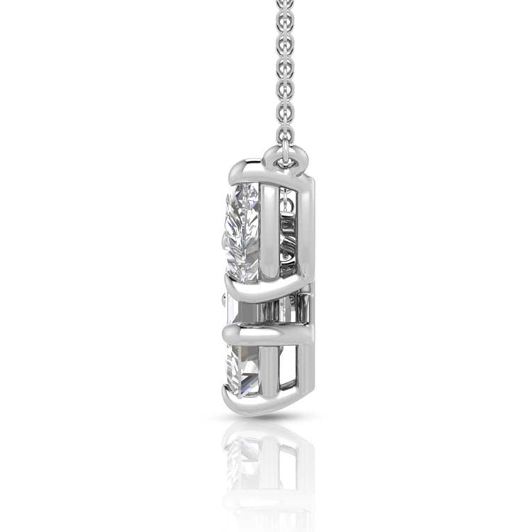 Toi Et Moi 1.00ct Lab Grown Diamond Necklace in 18K White Gold