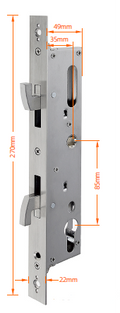 LIONHEAD HOOK LOCK – 35mm Backset | Secure Mortice Lock for Sliding Doors | Model: LHL-HOOK-35