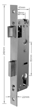 LIONHEAD SW Mortice Lock – 28mm Backset | Slim-Profile Mortice Lock for Aluminium & Timber Doors | Model: LHL-SW-MORTICE-28
