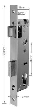 LIONHEAD SW Mortice Lock – 28mm Backset | Slim-Profile Mortice Lock for Aluminium & Timber Doors | Model: LHL-SW-MORTICE-28