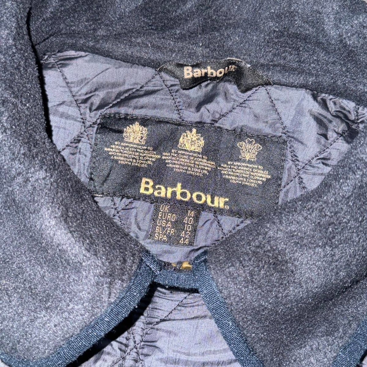 Vintage Barbour black quilted jacket Medium