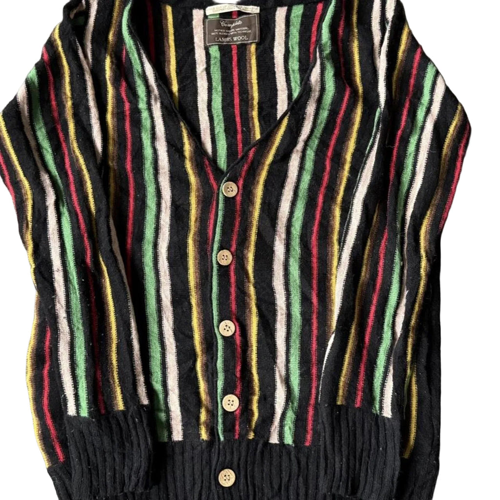 Multicoloured Striped Lambs Wool Cardigan
