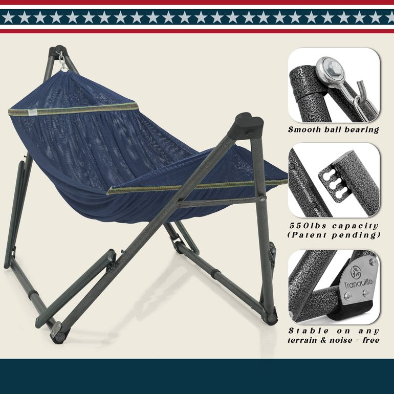 Uniki Collapsible Hammock Stand, Aegean