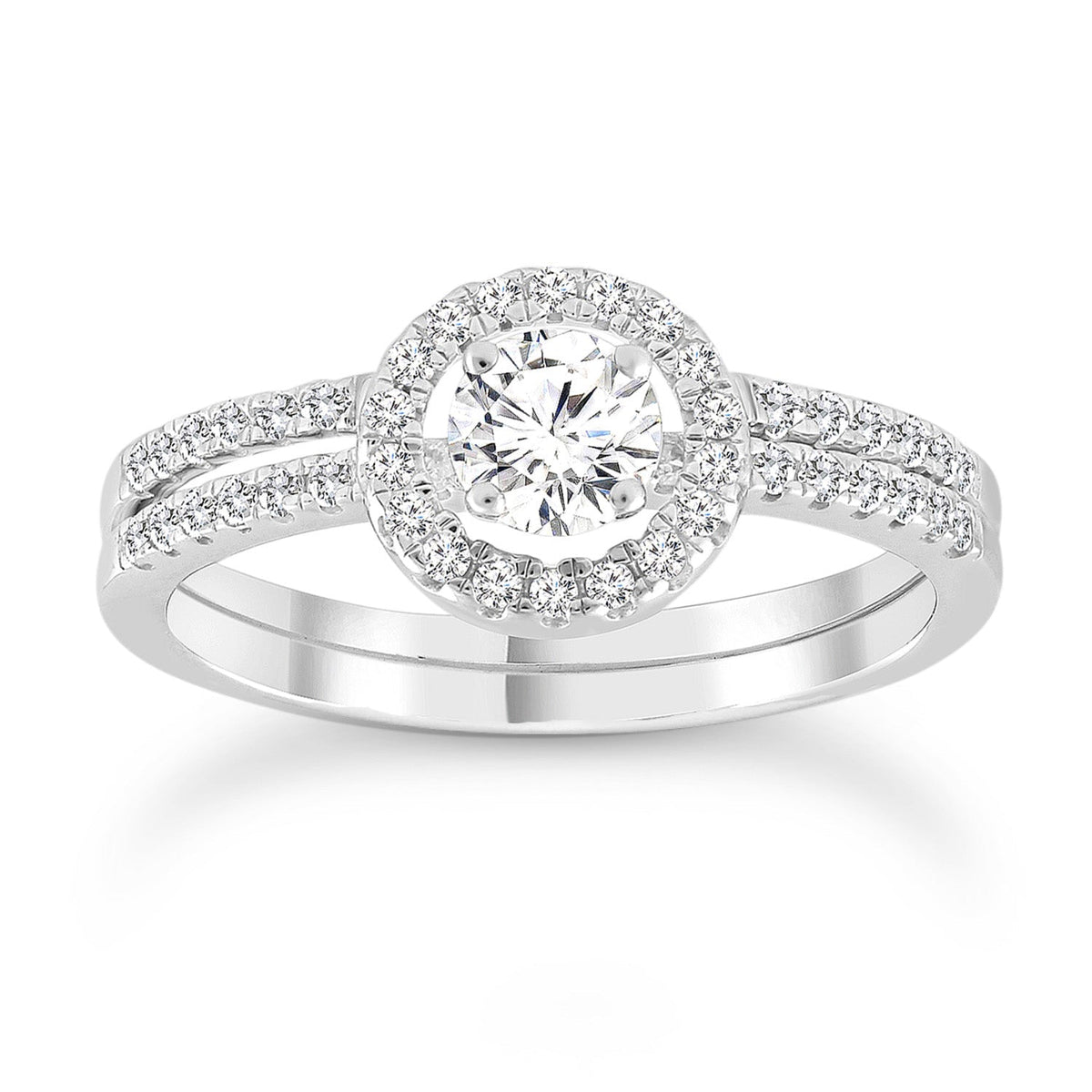 Circle Diamond Ring with 0.60ct Diamonds in 9K White Gold