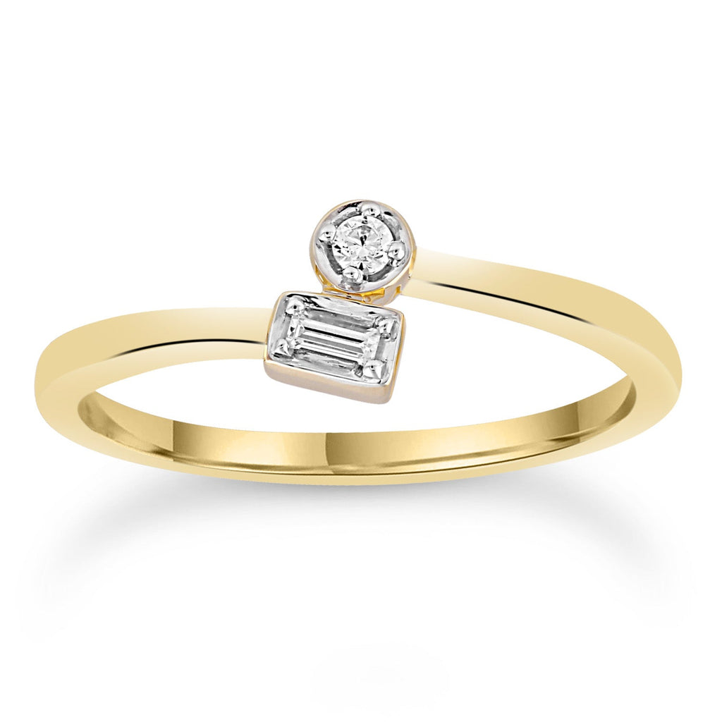 Diamond Ring with 0.05ct Diamonds in 9K Yellow Gold