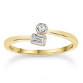Diamond Ring with 0.05ct Diamonds in 9K Yellow Gold