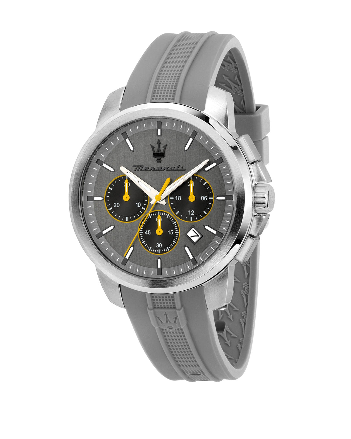 Maserati Successo 42mm Chrono Gray Dial Gray Silicone Strap Watch