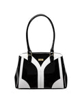 TUXEDO PATENT LEATHER BAG  - BLK WHITE