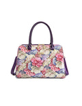 ANGELIQUE GRIP HANDLE LEATHER BAG-SN57-0343- PINK & PUR ZIPS- SALE