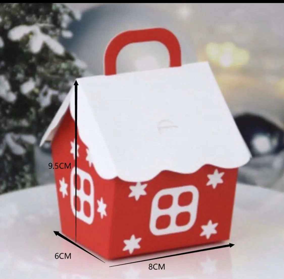 12PCS Santa Claus Christmas House Bakery Boxes – Festive Cookie & Candy Gift Boxes for Holiday Treats, Cakes & Party Favors
