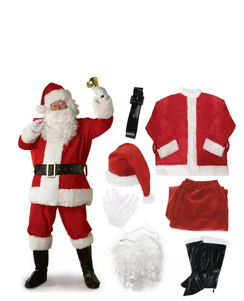 Santa Claus Suit Costume 7 pcs  (EXTRA LARGE)