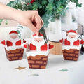 10PCS Santa Claus Christmas Cookie & Cupcake Bakery Boxes – Festive Holiday Gift Boxes for Cookies, Cupcakes, Candy & Treats