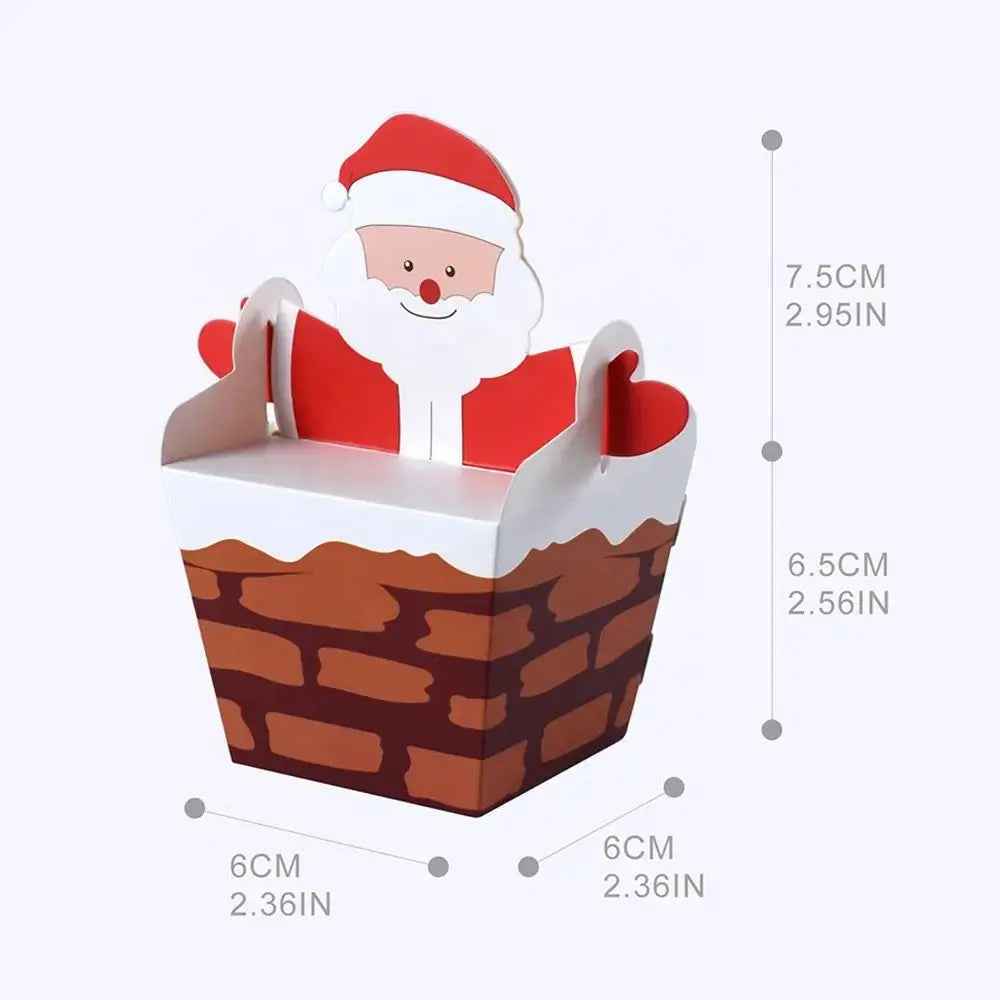 20PCS Santa Claus Christmas Cookie & Cupcake Bakery Boxes – Festive Holiday Gift Boxes