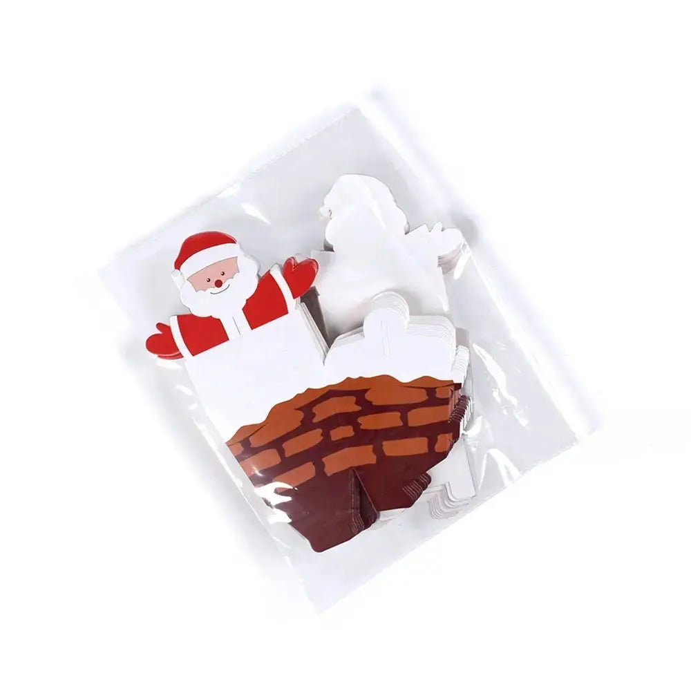 10PCS Santa Claus Christmas Cookie & Cupcake Bakery Boxes – Festive Holiday Gift Boxes for Cookies, Cupcakes, Candy & Treats