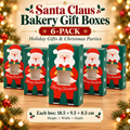 6-Pack Santa Claus Christmas Bakery Gift Boxes – Treat Boxes for Holiday Gifts, & Christmas Parties