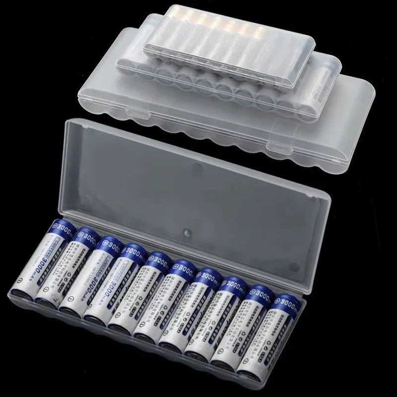 10 Slots Hard Plastic Container Portable Case Battery Storage Box For AAA/AA/18650 Battery Organizer Box Container Accessories