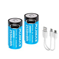 PUJIMAX Type-C Rechargeable CR123A 2550mWh 3V Lithium Battery Rechargeable Battery High Capacity  Portable Stable Output