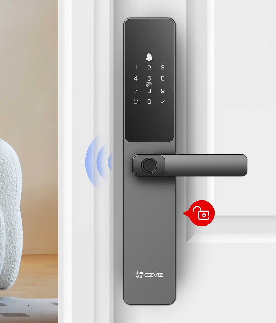EZVIZ DL05 Smart Fingerprint Lock – Keyless Entry Wi‑Fi & Bluetooth Smart Door Lock with App Control, IP65 Weatherproof, Temporary Codes & Anti‑Peeping Security