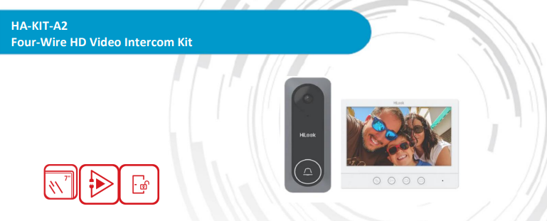 HiLook HA-KIT-A2 Four-Wire HD Video Intercom Kit – Plug & Play Home Entry Solution (HA-KIT-A2)