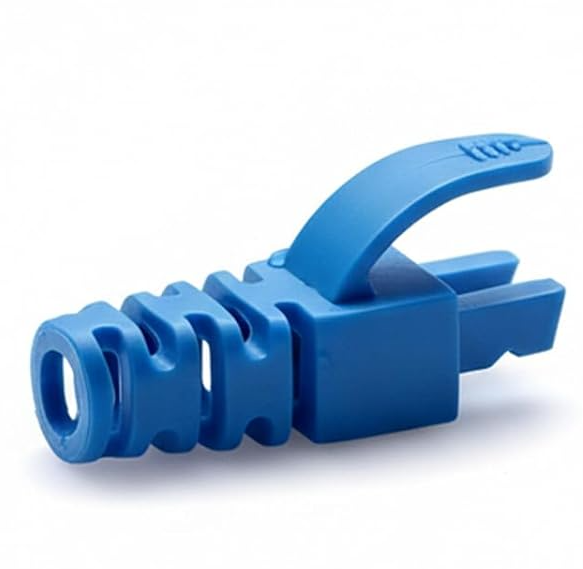 Ethernet RJ45 Cable Connector Boots Cover Cat6 Strain Relief Boots 5.5-7.0mm Finger-Type PVC Plug Covers Blue / Gray 50 Pack for Cat5 Cat5e Cat6 Cat6a Network Cables