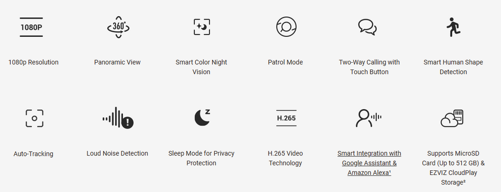 EZVIZ TY1 Pro 2K⁺ Type-C Pan & Tilt Smart Home Camera 4MP Indoor Wi-Fi Camera with Smart Human Detection, Auto-Zoom Tracking, Two-Way Calling & 512GB MicroSD Support