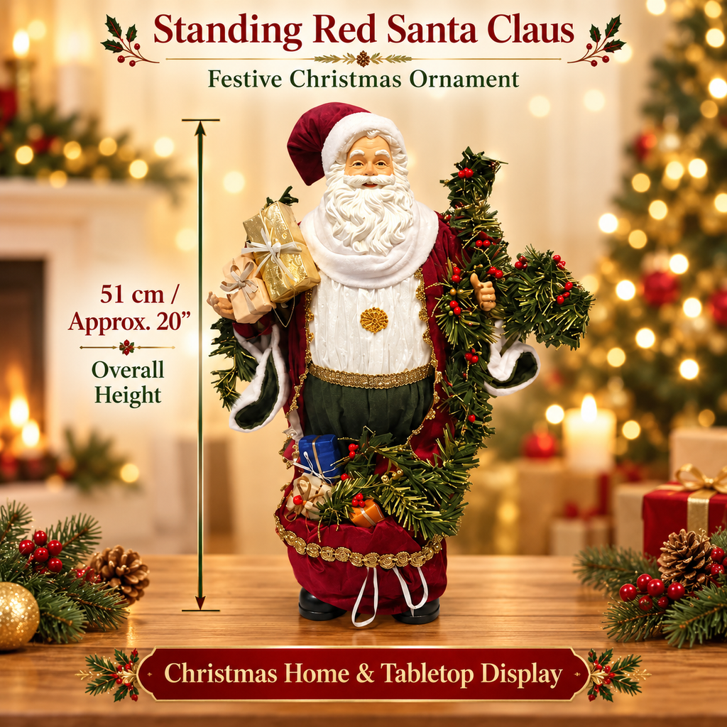 20” Standing Red Santa Claus - Christmas Decorations Ornament Santa Claus 51cm