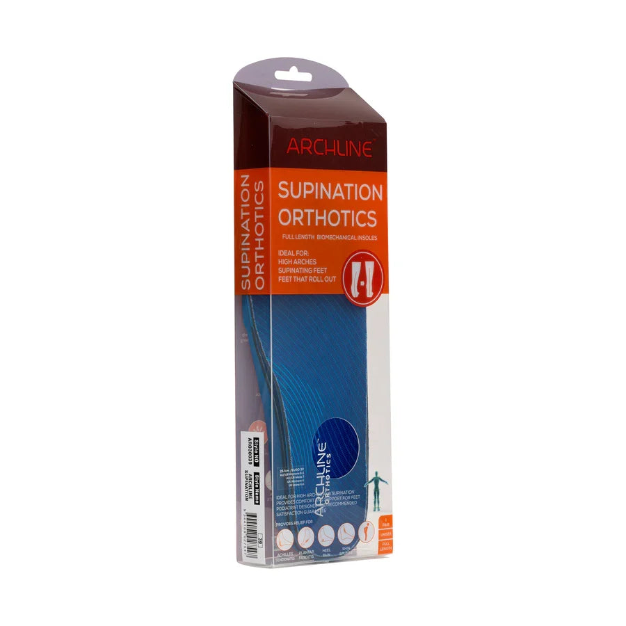 Archline Supination Orthotic Insoles – Full Length (Unisex) Plantar Fasciitis High Arch