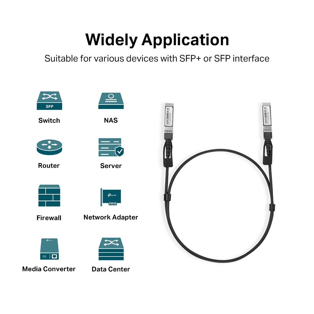TP-Link TL-SM5220-1M | 1m 10G SFP+ DAC Cable | High-Speed, Low-Latency, Plug-and-Play Copper Twinax