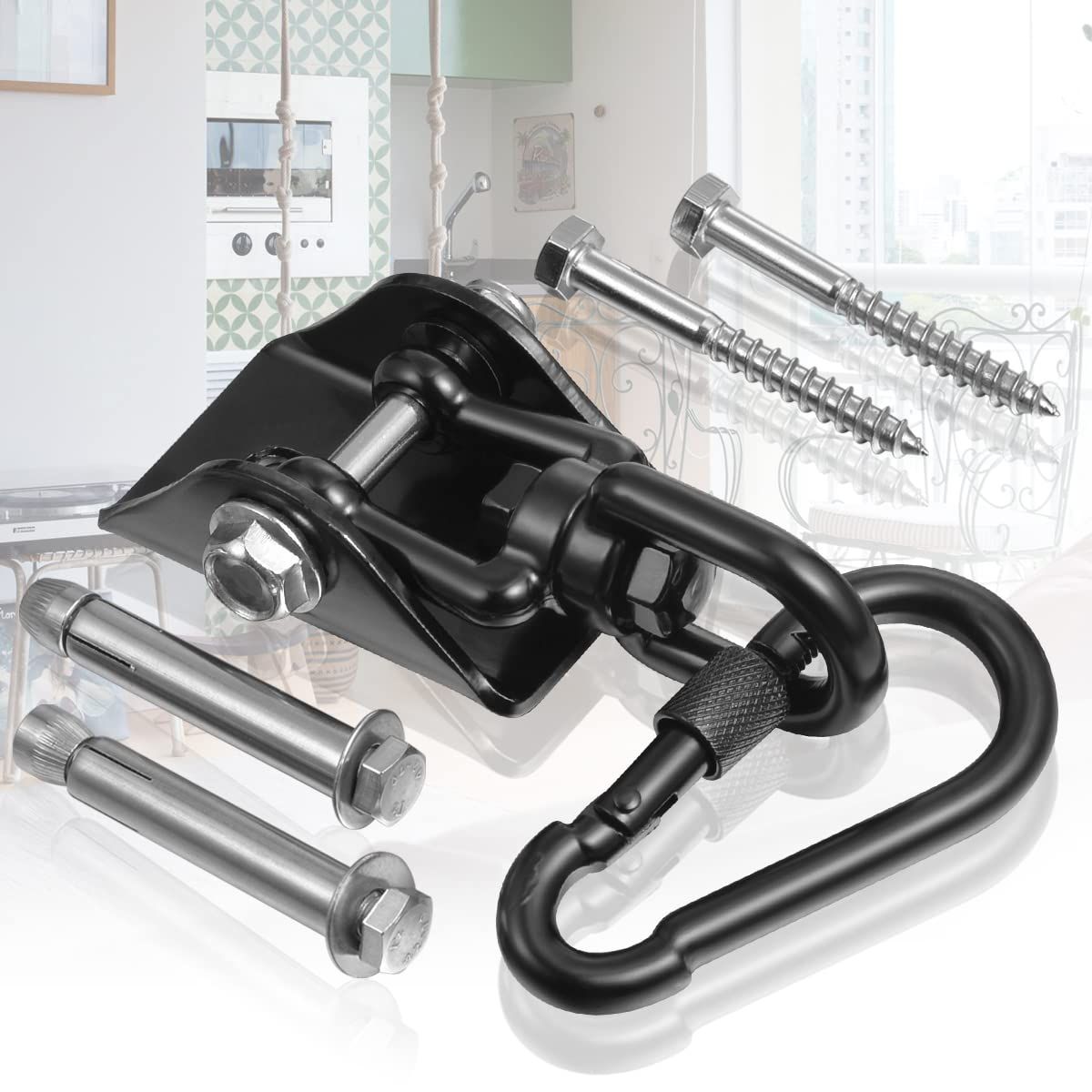Hammock Hanging Kit Hanging Chair Hardware 360 Degree Rotating Capacity Hammock Hooks Heavy Duty Hammock