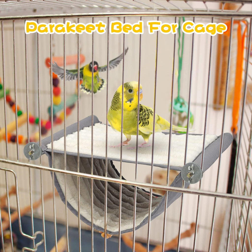 Large White Hanging Hamster and Parrot Bed Warm Breathable Soft Pet Hanging Bed Detachable Cat Cradle for Small Animals in Cage and Window Use(L)