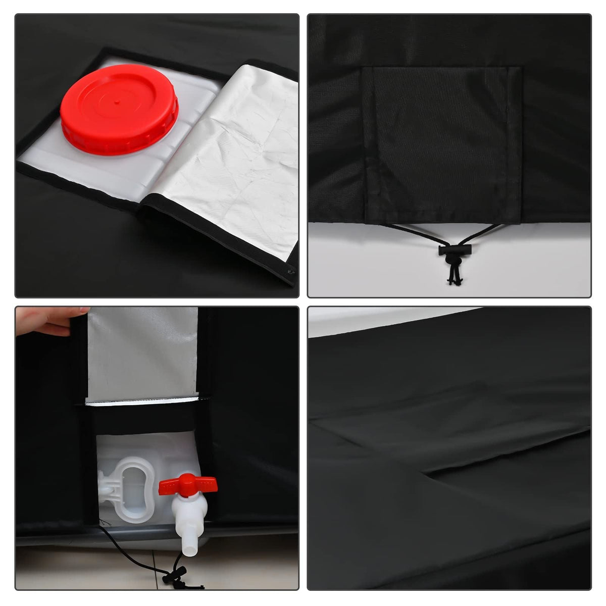 Zipper Tote Cover Barlic for 210D Outdoor Water Tank Protective Cover Oxford Fabric Protective Cover Rain/Snow/UV Protection(Black)
