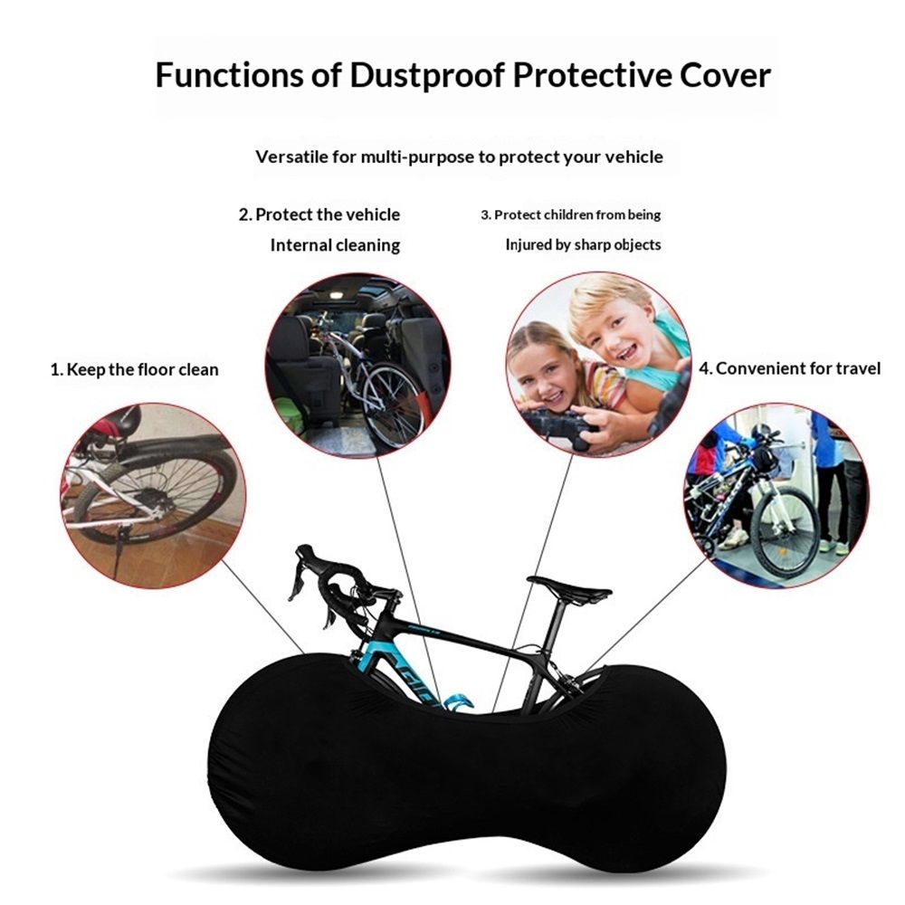 Bike Wheel Cover Indoor Dust-Proof and High Elasticity Bicycle (Black)