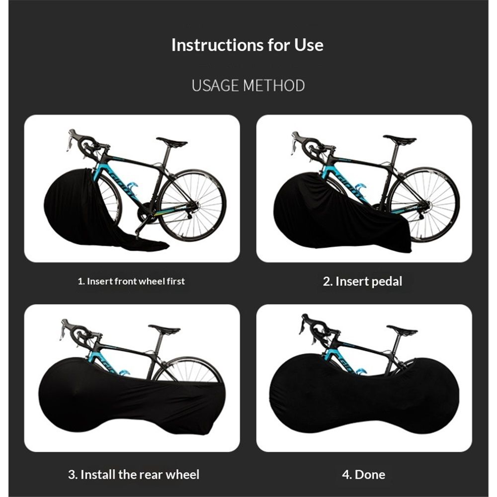 Bike Wheel Cover Indoor Dust-Proof and High Elasticity Bicycle (Black)