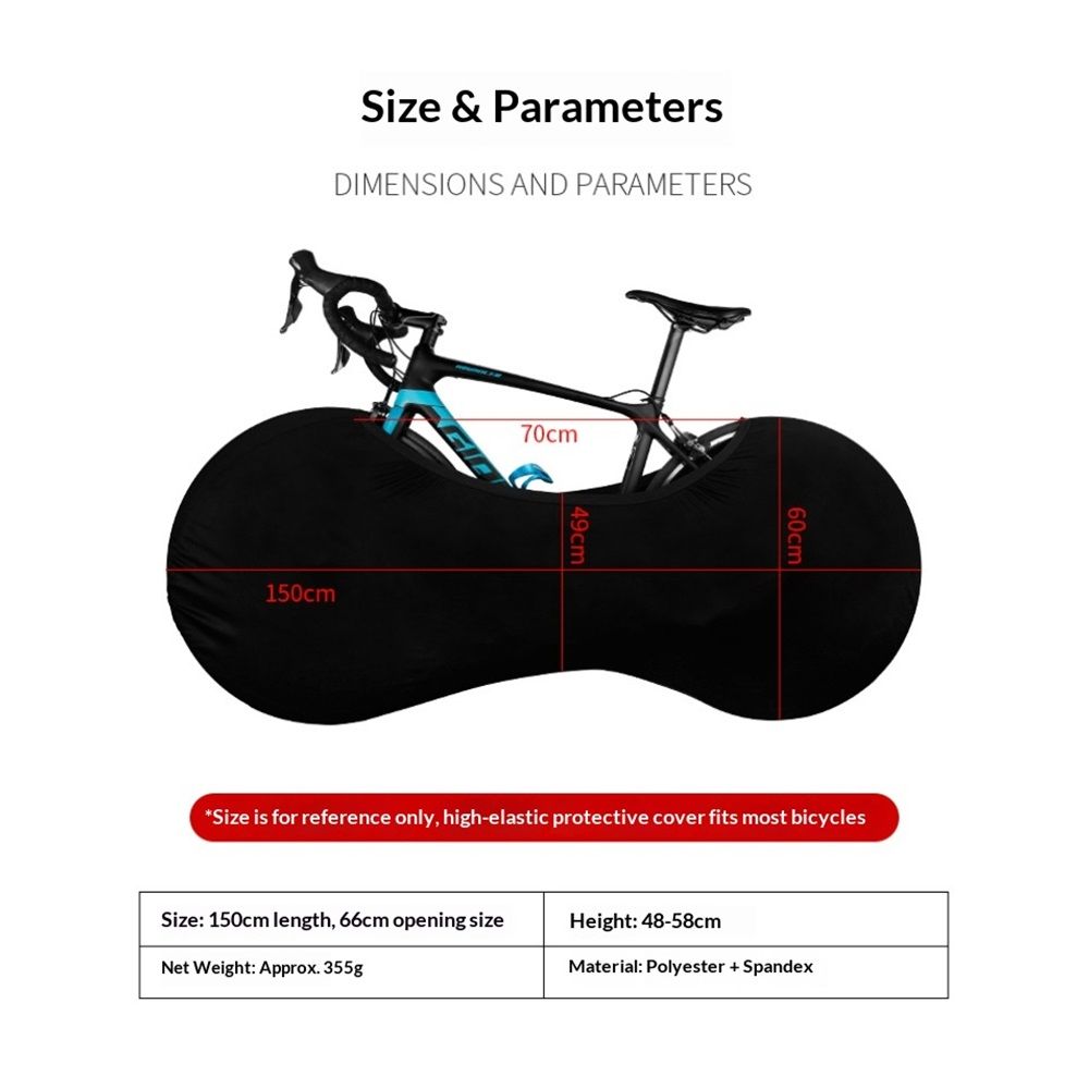 Bike Wheel Cover Indoor Dust-Proof and High Elasticity Bicycle (Black)
