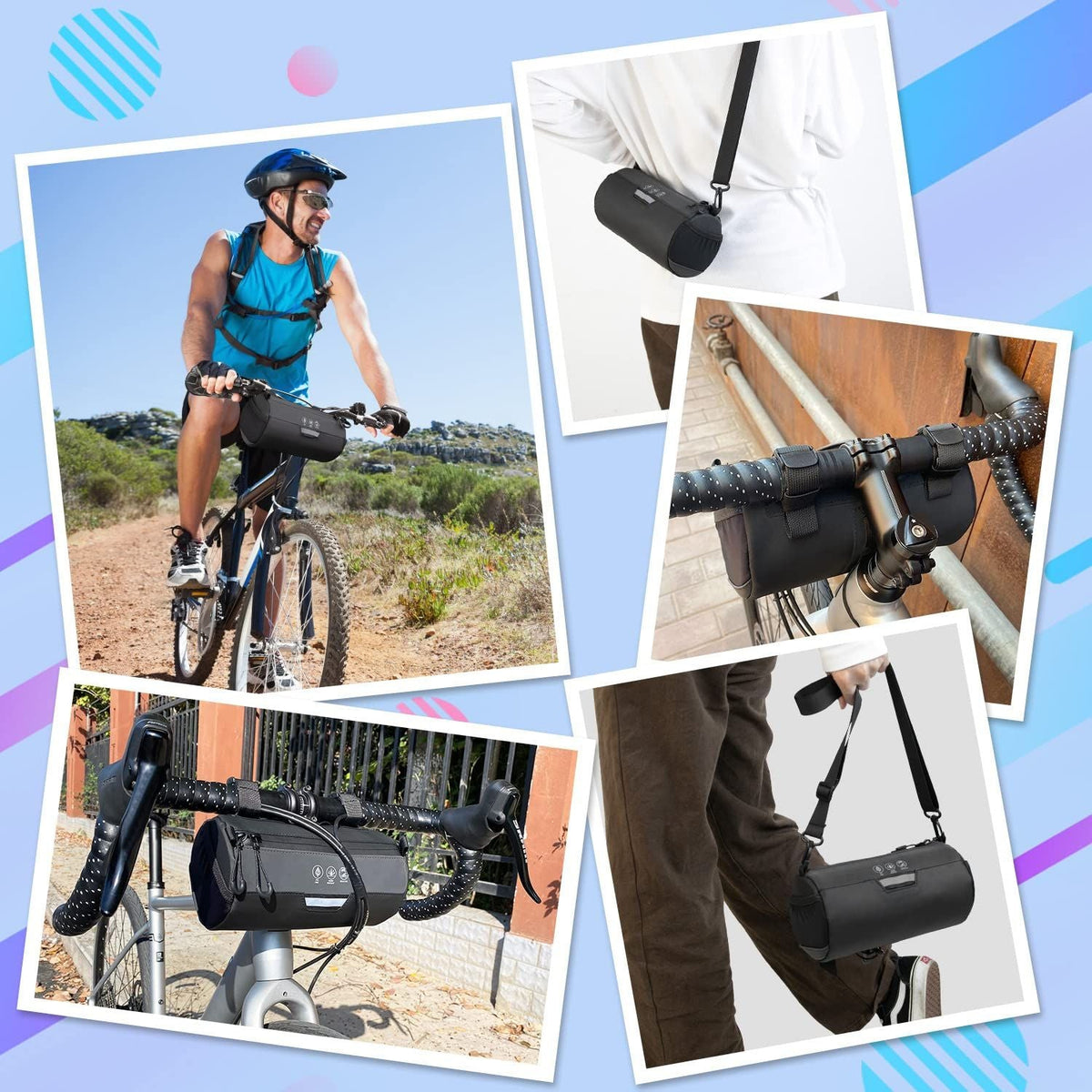 Bike Handlebar Bag Waterproof (Cylinder