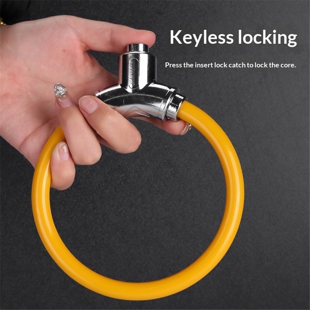 Bicycle Cable Lock Steel Cable with Keys Security Lock Theft Bike Cable Lock Portable Versatile Security (orange)