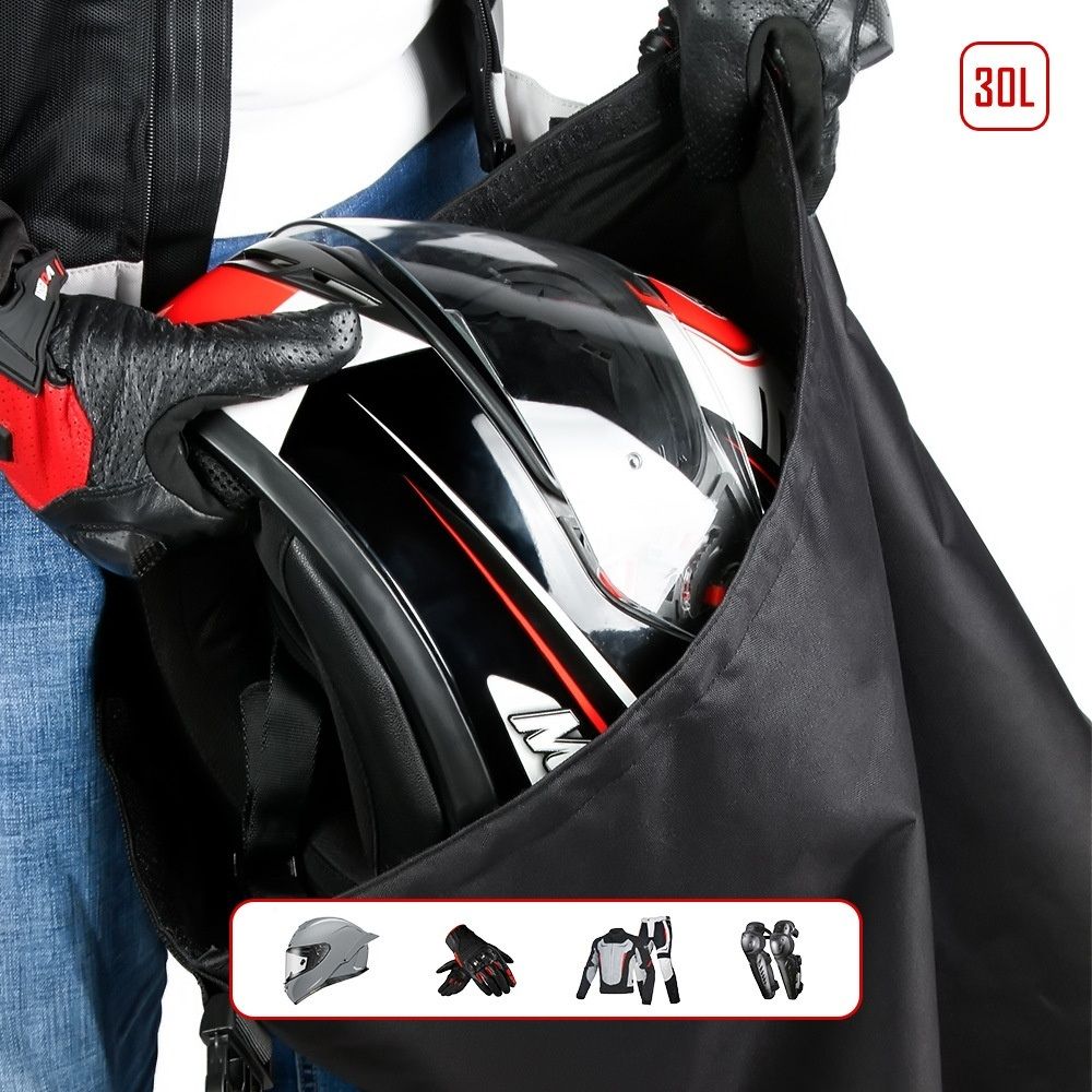 Motorcycle Helmet Bag Helmet Storage Bag with Combination Lock Waterproof Lightweight Durable polyester Helmet Bag for Motorcycle Riding Bicycle Black