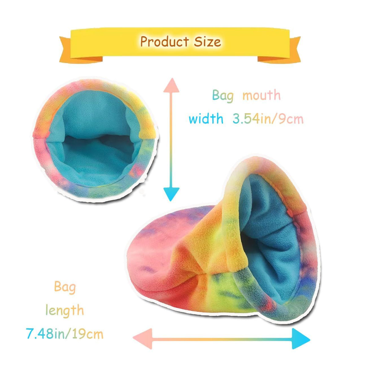 2 Pack Guinea Pig Hideout Soft Fleece Rabbit Snuggle Sack Small Animal