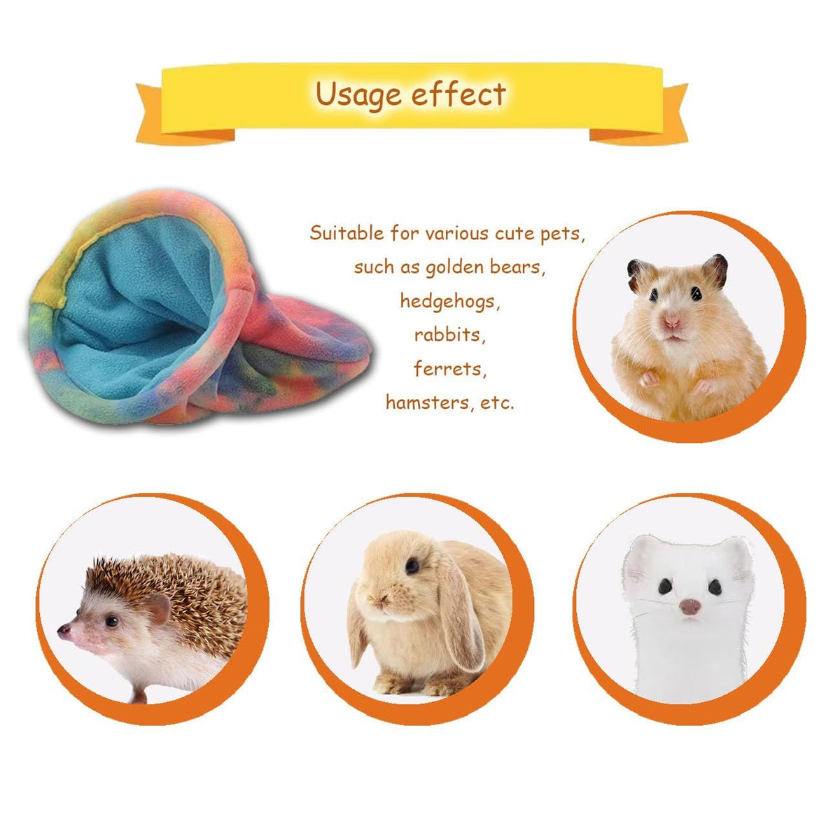 2 Pack Guinea Pig Hideout Soft Fleece Rabbit Snuggle Sack Small Animal