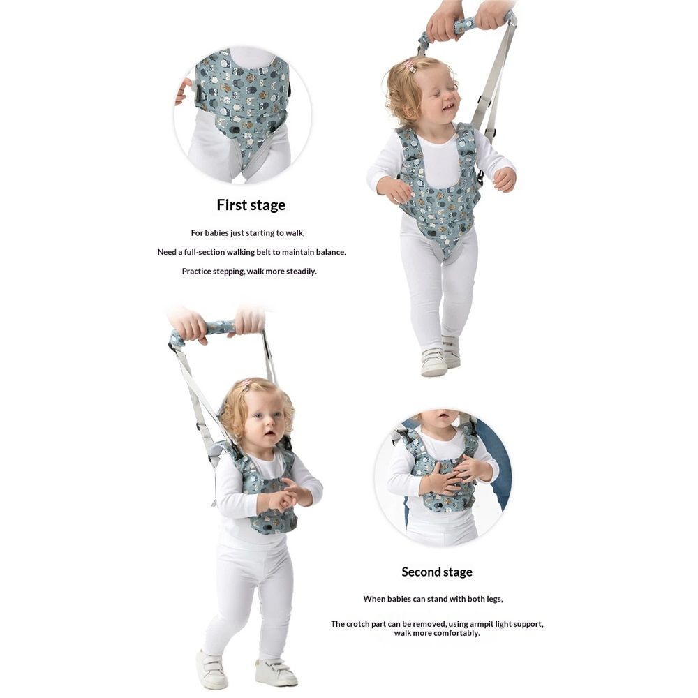 Baby Walker Handheld Kids Toddler Walking Harness Helper Assistant Protective Belt Child Activity Walker (Blue &