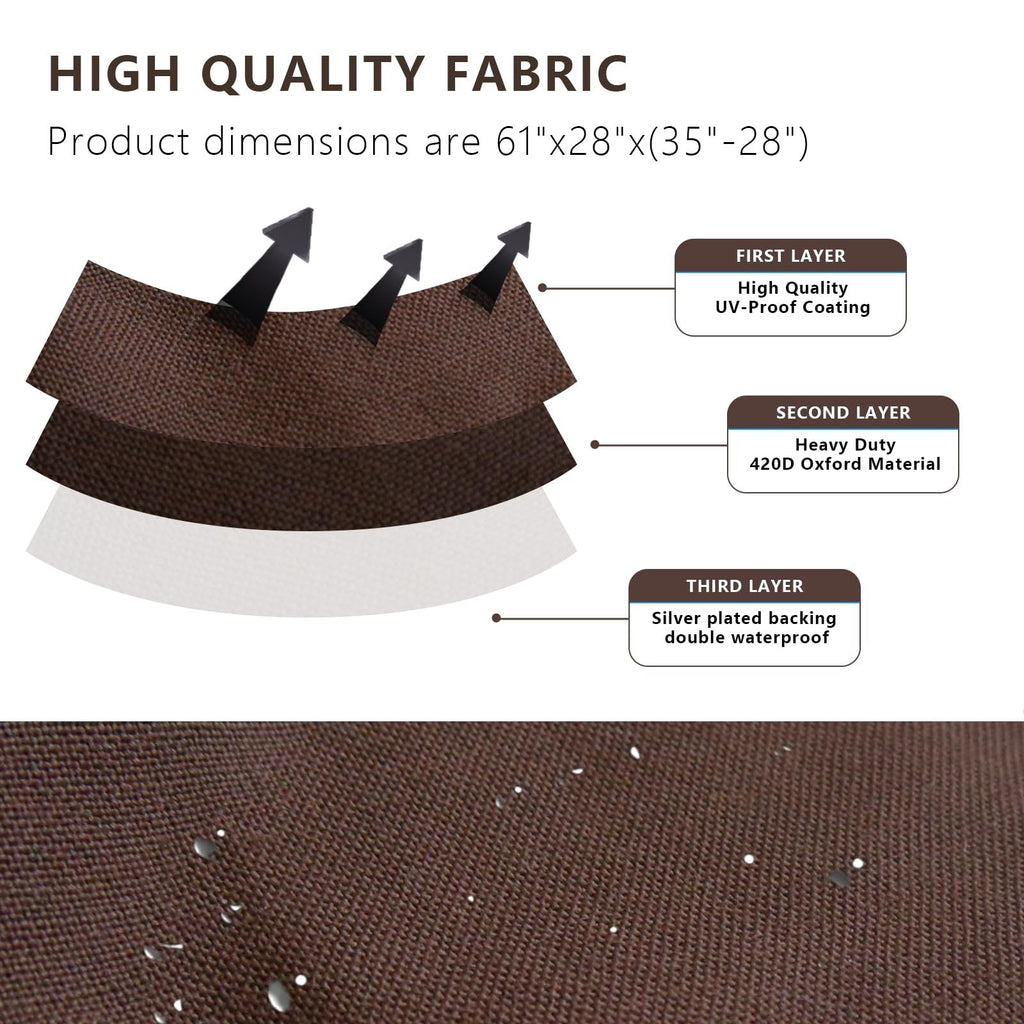 Porch Swing Cover 56x32x25 Inches Outdoor Swing Cover Waterproof for Patio Garden Furniture Patio