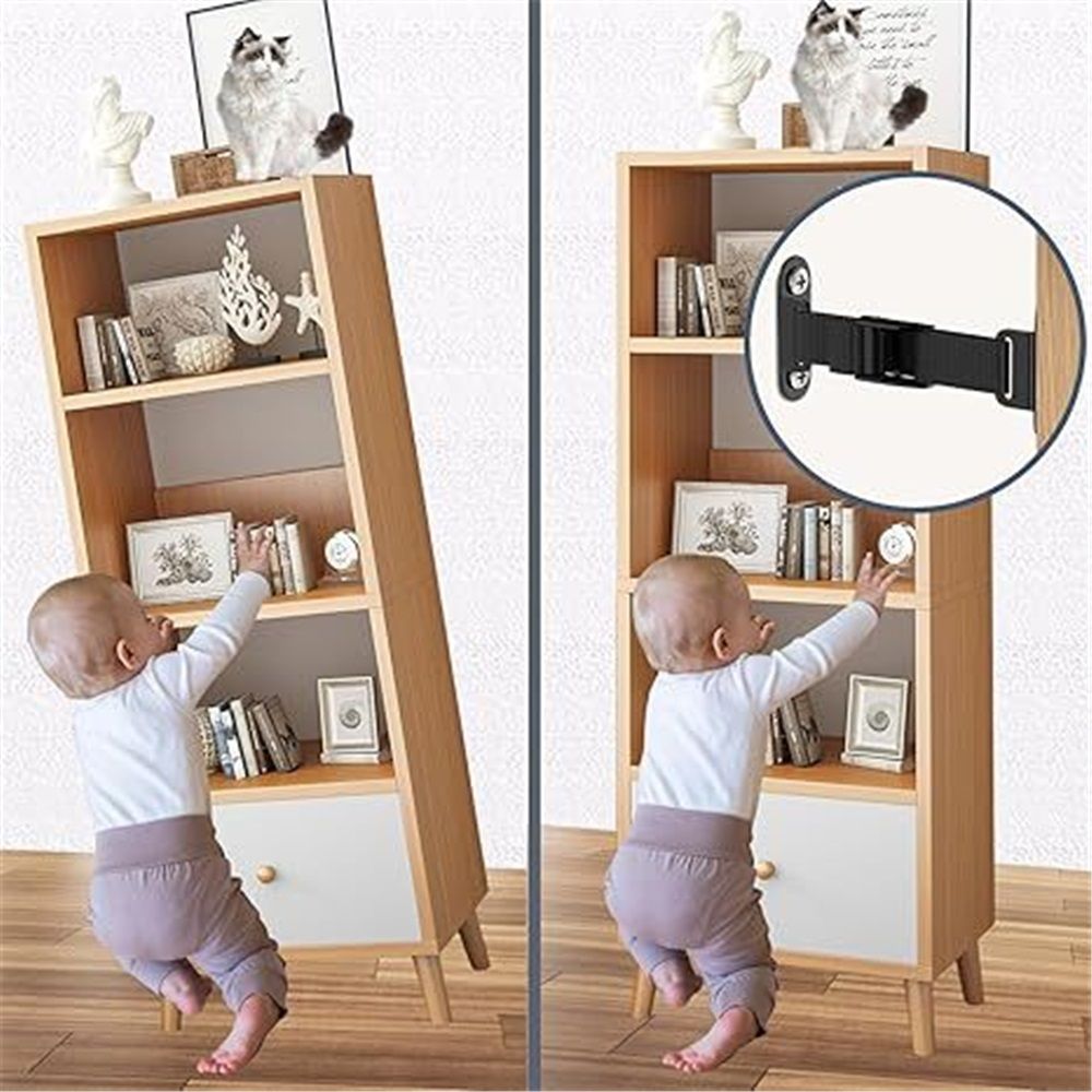 Furniture Anchors for Baby Proofing(2 Sets) Anti Tip Furniture Anchors