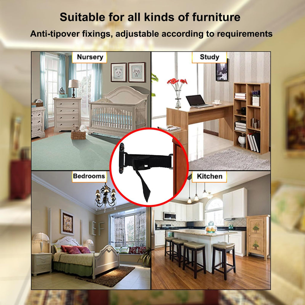 Furniture Anchors for Baby Proofing(2 Sets) Anti Tip Furniture Anchors
